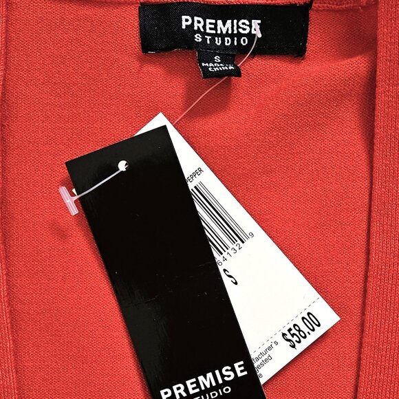 NWT! Premise Orange Short Sleeve Sweater - Picture 2 of 5
